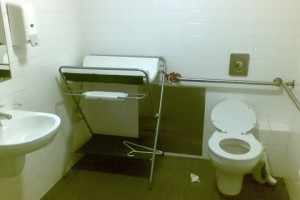 Baby change within disabled toilet