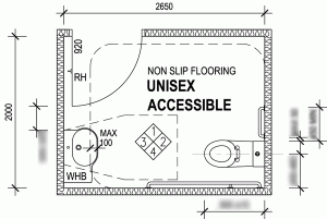 Type 1 Left Hand Transfer Accessible Toilet