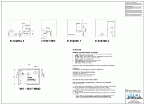 Type 1 Right Hand Transfer Accessible Toilet Full Drawing