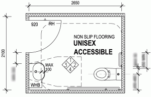 Type 2 Left Hand Transfer Accessible Toilet