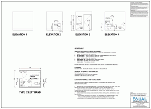 Type 2 Left Hand Transfer Accessible Toilet Full Drawing