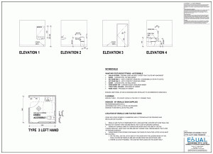 Type 3 Left Hand Transfer Accessible Toilet Full Drawing