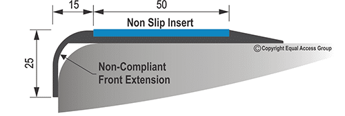 Non compliant front extension nosing