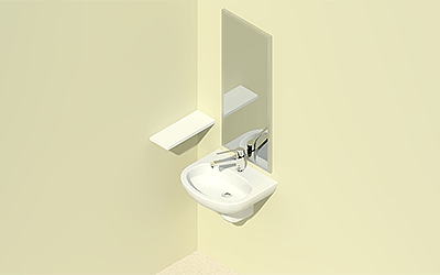 Revit BIM Model Disabled Accessible Basin and Shelf