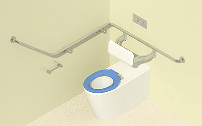 Revit BIM Model Disabled Accessible Concealed Cistern with Angled grabrails