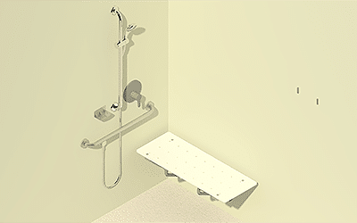 Revit BIM Model Disabled Accessible Shower