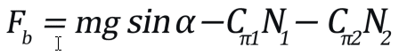 The braking force during descent formula